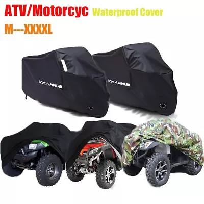 Motorcycle ATV Cover Waterproof Outdoor UV Rain Dust Protector Universal M-4XL • $26