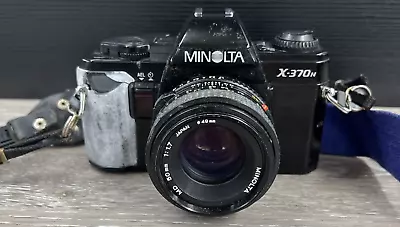 MINOLTA X-370N 35mm SLR FILM CAMERA W/ 50mm F1.7 LENS (For PARTS Only) • $10.42