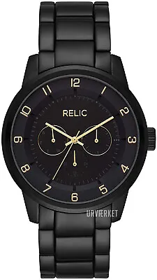 Relic By Fossil Men's Black Gold Accents ZR15973 • $50