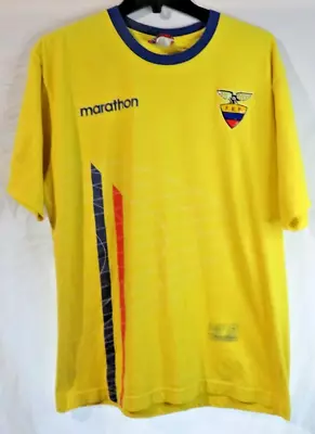 Marathon Sports Ecuador FEF Futbol Soccer Federation Official Yellow T Shirt • $5