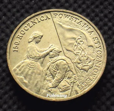 COIN OF POLAND - 150th ANNIVERSARY OF THE JANUARY UPRISING AGAINST RUSSIA (MINT) • $2.45