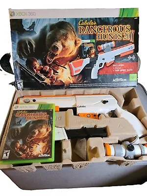 Cabela's Dangerous Hunts XBOX 360 Top Shot Elite Gun Bundle W/Game *TESTED* • $45