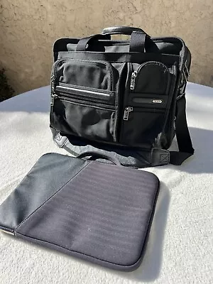 Tumi Alpha 26141D4 Ballistic Expandable Briefcase BLACK W/padded Laptop Sleeve • $65