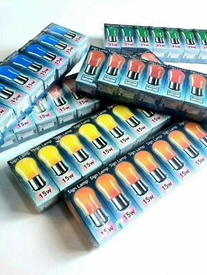 £1.30 • Buy  Coloured Pygmy Light Bulbs 15w Crompton Branded BC SBC SES Sign Light Bulb Lamp