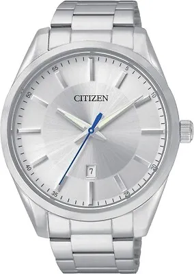 Citizen Men's Date Quartz Stainless Steel Watch BI1030-53A NEW • $69