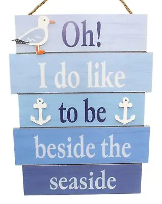 £16.99 • Buy Decorative Wooden Nautical Plaque Hanging Sign ~ Beside The Seaside
