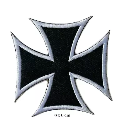 Maltese Cross Motorhead Heavy Metal Rock Music Sew/Iron On Patch Badge • £2.19