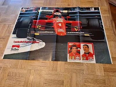 Ferrari Poster Formula 1 Double Sided Poster 30 X21  Vintage F1 Race 1990 • $29.99