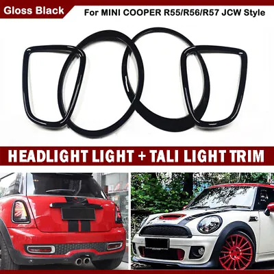 Black Headlight Ring + Tail Light Trim Cover For BMW Mini Cooper R56 R57 R58 R59 • $54.99