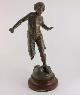 Large French 19th Century Metal Football Statue. Footballer Figure. L & F Moreau • $366.79