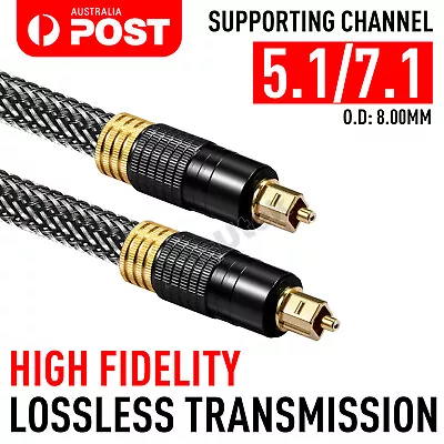 Toslink Optical Fiber Audio Cable SPDIF Surround Sound OD 8mm TV Digital Core • $9.75