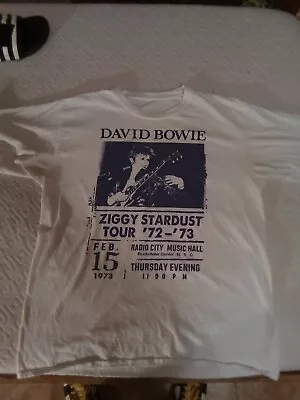 Vintage David Bowie T-shirt Tee Ziggy Stardust Tour Radio City Music Hall Size L • $10