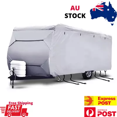 Caravan Cover 20-22ft Campervan Heavy Duty 4 Layer Easy Fit UV Water Resistant • $137.95