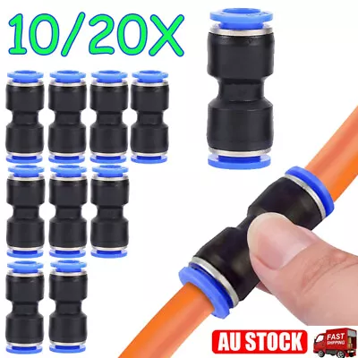 6mm 10mm Pneumatic Push In Fitting Air Valve Water Pipe Connector Hose Joiner AU • $6.49