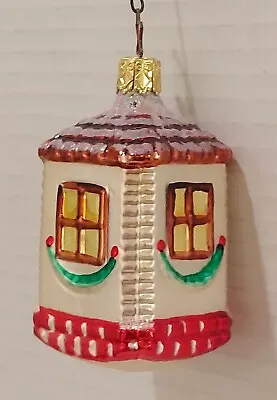 Vintage Inge-Glas 4 Sided House Cottage Glass Christmas Ornament-3.5  Germany • $9.99