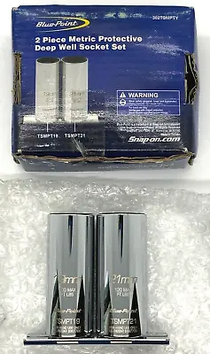 Blue Point Tools PROTECTIVE Plastic Socket Set DEEP 19 21 Metric Lot W/ Box Rail • $50