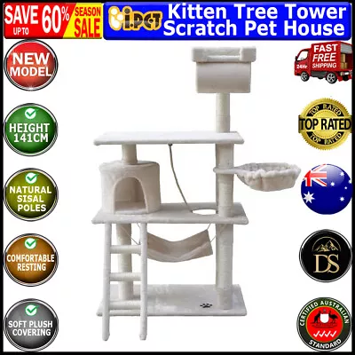 I.Pet Large Cat Tree Scratching Post Condo Scratcher Tower Play House Furniture • $73.16