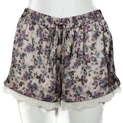 Zara High Rise Lace Dress Shorts  Light Purple Print Scalloped Hem Sz Medium 781 • $15.95