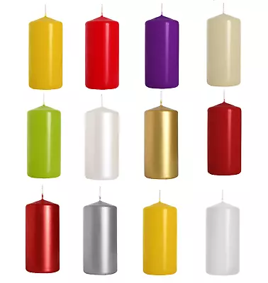 Pack Of 8 Pillar Candles 11 Colours To Choose From Best Value Free Shipping • £14.99