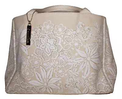 OSCAR DE LA RENTA (Neiman Marcus/Target) Ivory & Beige Floral Canvas Tote Bag • $49.99