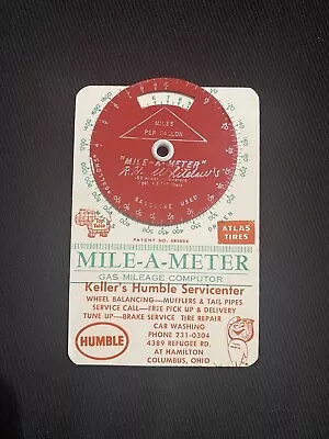 Vtg 1950’s Kellers Humble Oil Service Center Columbus Ohio Mile-a-meter  • $25.16