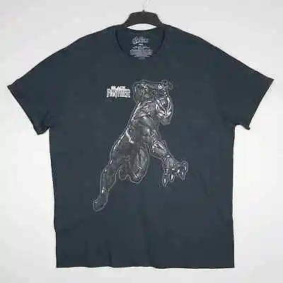 Marvel Avengers Mens T-Shirt Black Panther Size 2XL Black Short Sleeve • £9.35