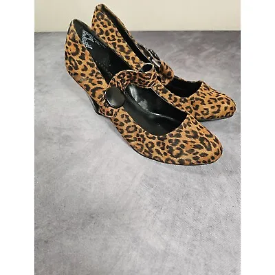 Jacklyn Smith Cheetah Print  3 Inch High Heels Women Shoes Size 9W • $14.25