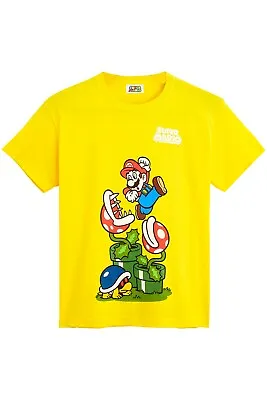 Super Mario T Shirt Fun Graphic 100% Cotton Short Sleeve Boys Girls Teenagers • £10.49