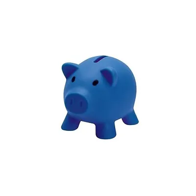£4.99 • Buy Blue Piggy Bank Saving Coins Money Box Cash Fund Gift Plastic Pig Children Toy