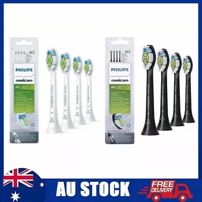 4 Pack For Philips Sonicare W2 White Toothbrush Heads White Black HX6064/10 2024 • $20.26