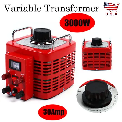 110V Transformer Variac Variable AC Voltage Regulator Metered 3000w 30Amp Auto • $93.10