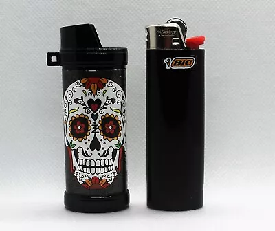 Hard Metal  Skull Lighter Cover For BIC Maxi Lighters Plus One Bic Maxi Lighter • $14.99