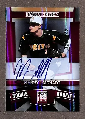 2010 Panini Elite Extra Edition #132 Manny Machado /425 Auto RC • $129.99