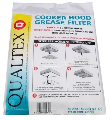 2 X Cooker Hood Red Line Grease Extractor Filters 55cm X 60cm For Bosch Neff • £3.69