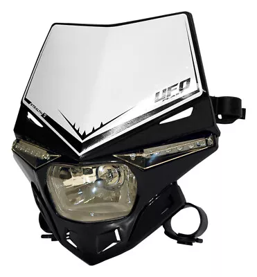 UFO Stealth LED Headlight & Black/White Front Number Plate System (PF01715001) • $94.65