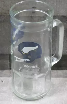 Vintage Collectble Minnesota Vikings Football Mug Glass Nfl Logo • $9.50