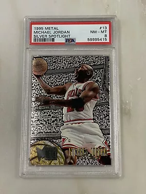 $114.86 • Buy 1995 Metal Silver Spotlight Michael Jordan #13 PSA 8 NM-MT Variant
