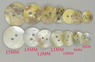 Choose Size And Quantity MOTHER OF PEARL 2-hole Natural Shell Craft Buttons • $3.65