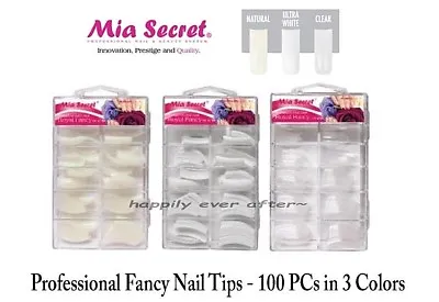 Mia Secret Professional Nail Tips - 100 PCs - White Clear Or Natural *US SELLER • $11.99