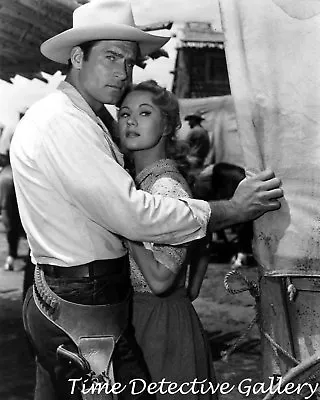 Clint Walker & Virginia Mayo In Film  Fort Dobbs  (1) - Vintage Celebrity Print • $10