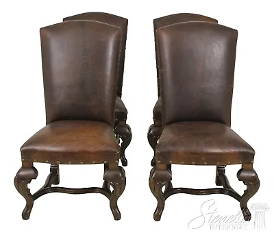 $1895 • Buy L57980EC: Set Of 4 EJ VICTOR Continental Leather Dining Chairs