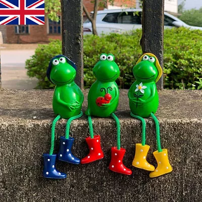 3PCS Frog Outdoor Resin Garden Ornaments Sitting Toad Plant Pot Decor UK • £10.65