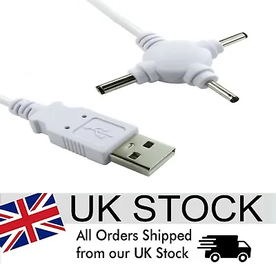 USB To DC 5V Power Cable Universal Jack Plug Lead Triple Head  Adaptor 1.5m • £4.79