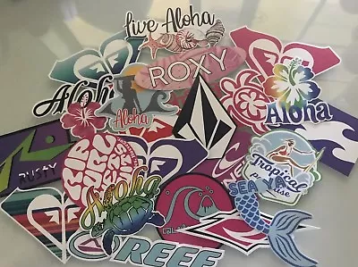 Surf Sticker Lot Pack - Roxy Reef Quicksilver Rip Curl Surfer Girl Aloha Hawaii • $15