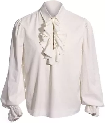 Bbalizko Mens Pirate Shirt Vampire Renaissance Victorian Steampunk Gothic Ruffle • $62.82