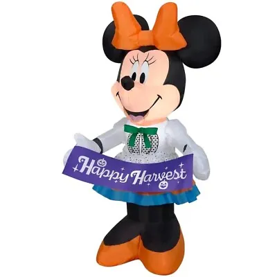 3.5ft Gemmy Airblown Thanksgiving Harvest Minnie Mouse Yard Inflatable FREE SHIP • $89.99
