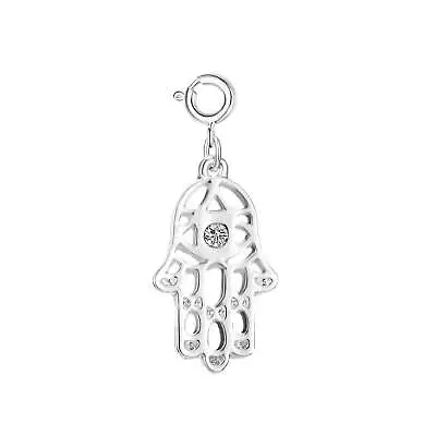 Hamsa Hand Charm Created With Zircondia® Crystals By Philip Jones • £6.99