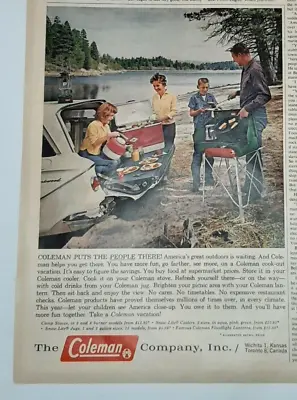 1962 Coleman Vintage Print Ad Picnic Camp Stove Lantern Cooler Family Tailgate • $9.70