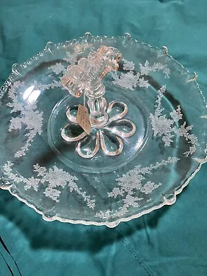 Platter Glass With Handle In Middle Canton Glass Company • $17