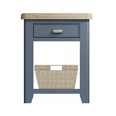 Dark Blue & Smoked Oak Sideboard Bookcase Table Bench TV Unit - Holmsley Painted • £215